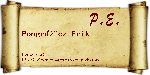 Pongrácz Erik névjegykártya